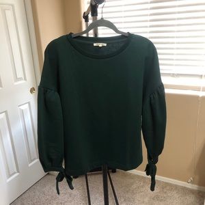 Dark Green Drop Shoulder Crewneck